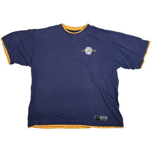 VTG Gold’s Gym Core Training Men's Double Lined Shirt Blue/Yellow Men's Size XL